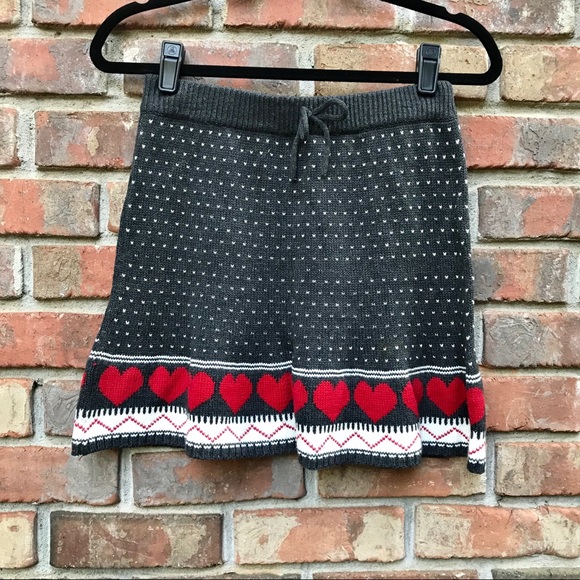 Heart N Crush Dresses & Skirts - [Heart N Crush] Gray Heart Knitted Mini Skirt